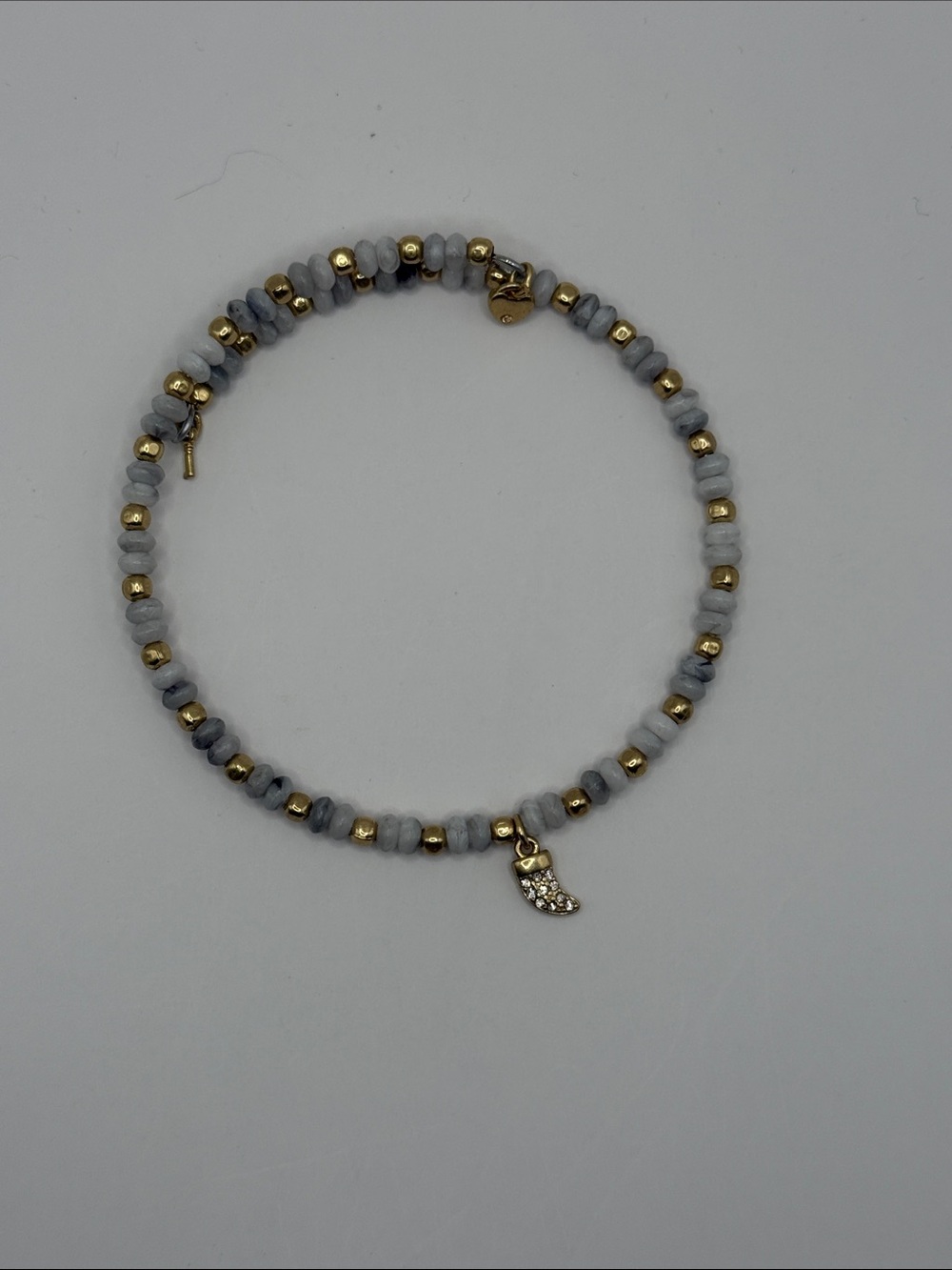 Keep Collective - Gold and White Beaded Bracelet with Charm